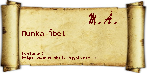 Munka Ábel névjegykártya